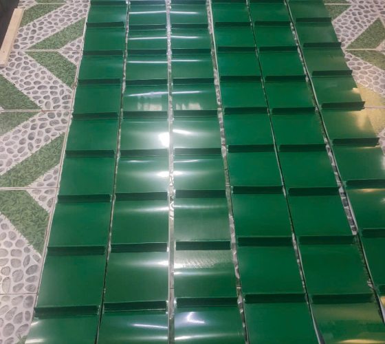 Băng tải PVC xanh gia công ép gờ T kim Ngân Thịnh
