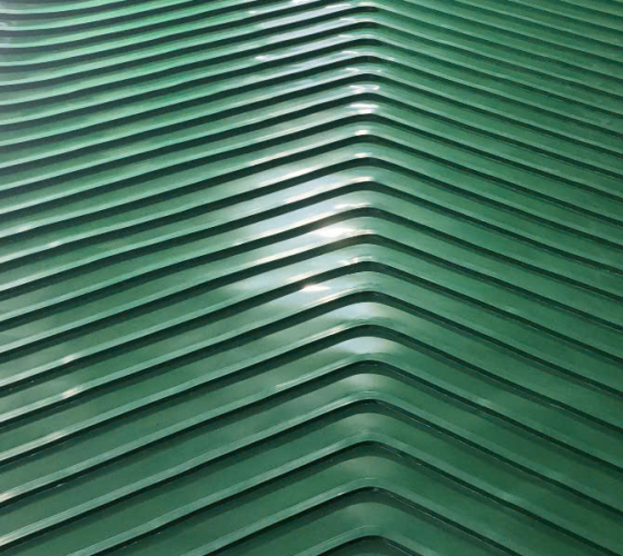 Dây băng tải pvc xanh gia công ép gân V Kim Ngân Thịnh