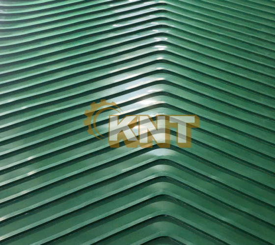 Dây băng tải pvc xanh gia công ép gân V Kim Ngân Thịnh